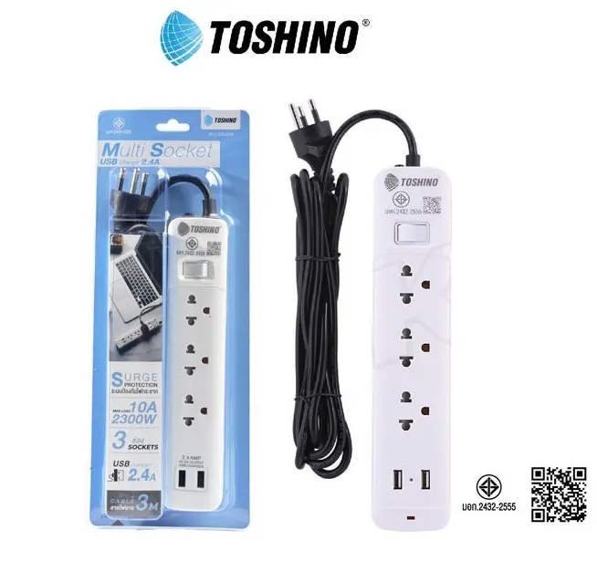 Toshino SO-33 Multi 3 Socket 2 USB 3M